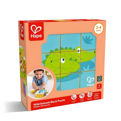 Hape Wild Animals cube puzzle in main view