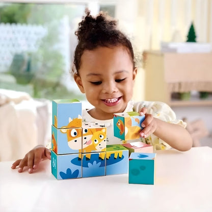 Hape Farm Animals cube puzzle for stacking and matching