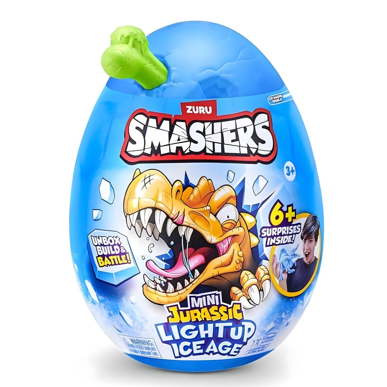 Smashers Dino Idade do Gelo da Zuru com ovo surpresa azul e dinossauros gelados