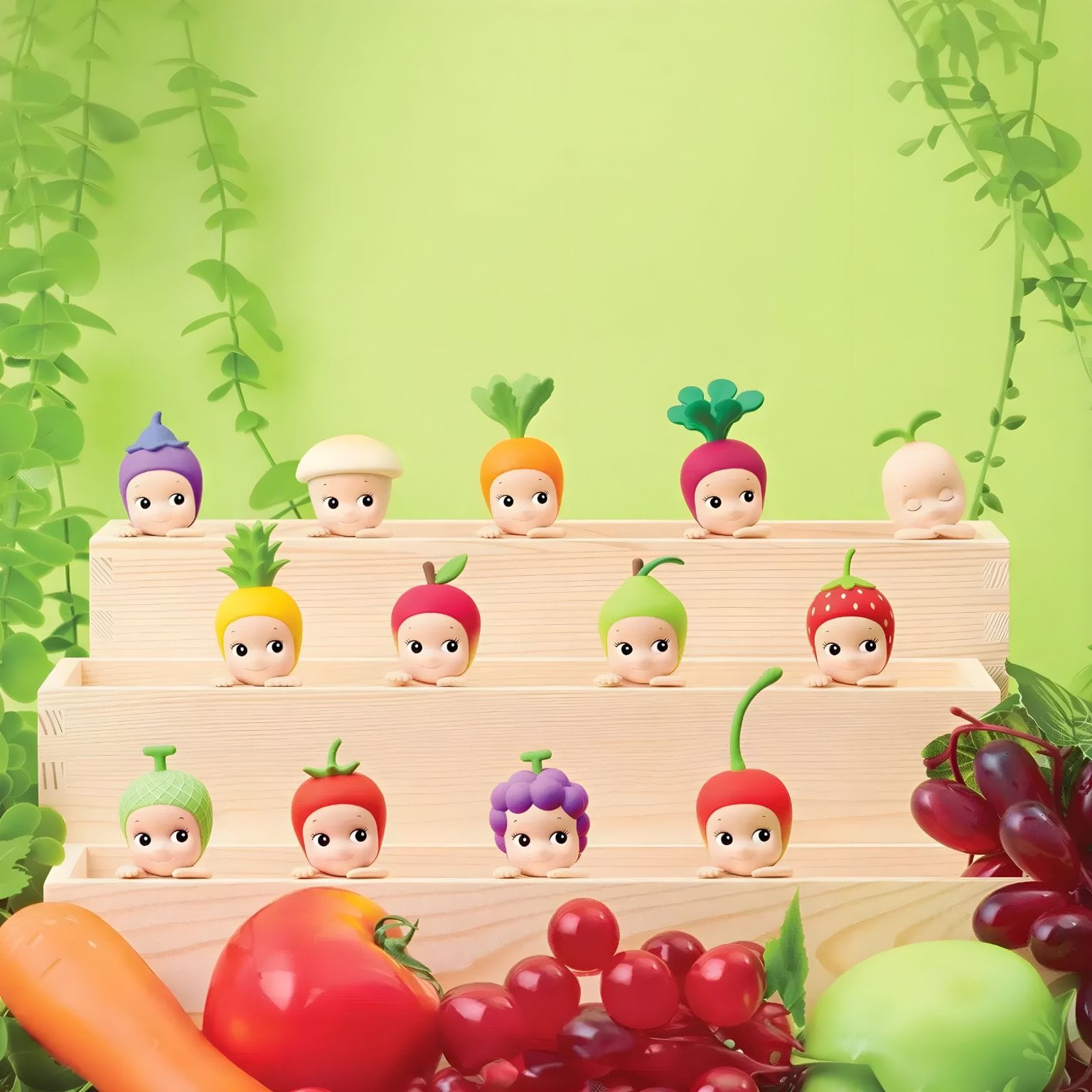 Coleção Sonny Angel Hippers Harvest inspirada em frutas e legumes