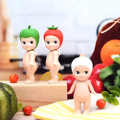 Sonny Angel Vegetable series mini figures with colorful vegetable hats and delicate expression
