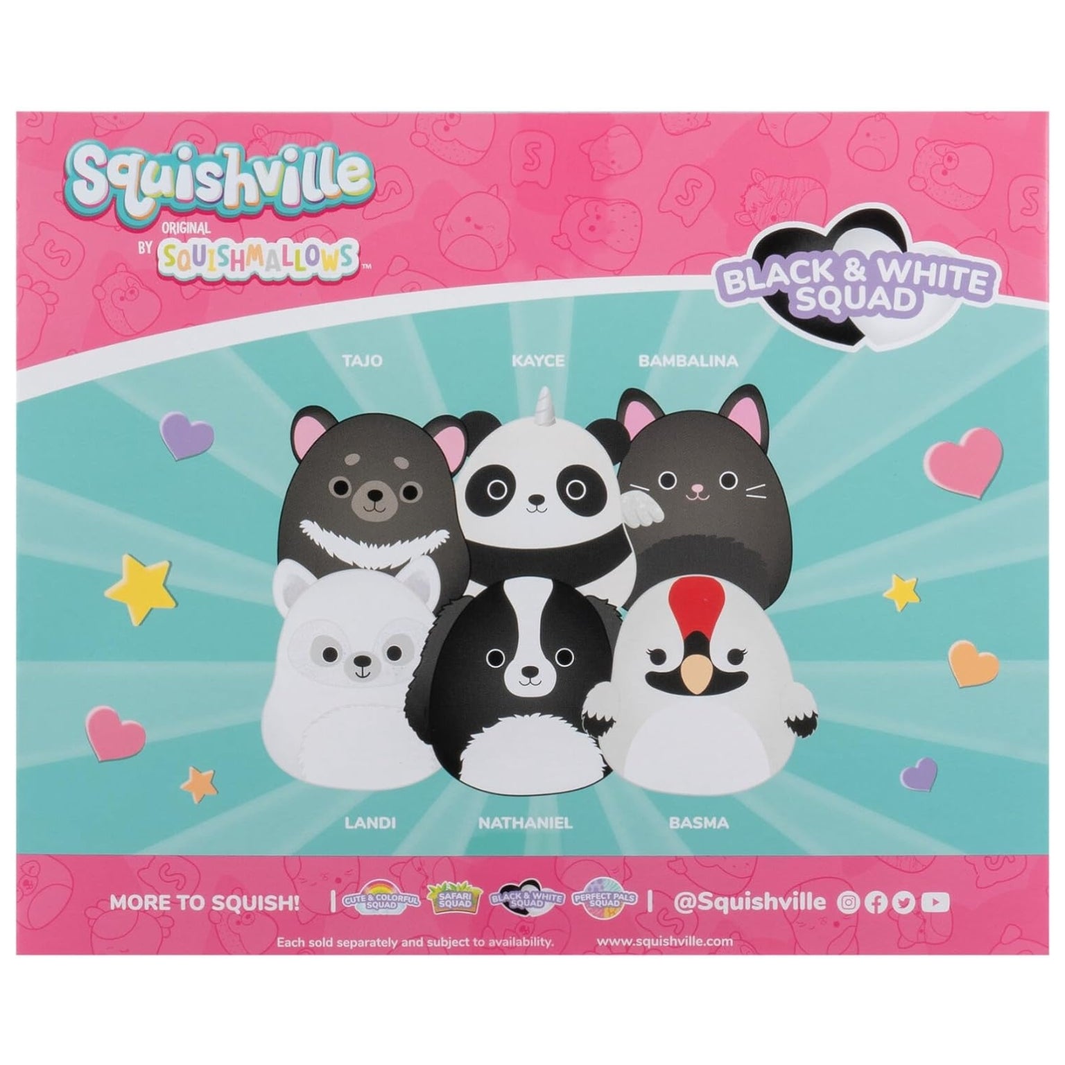 Squishville Mini Squishmallows - Esquadrão Preto e Branco