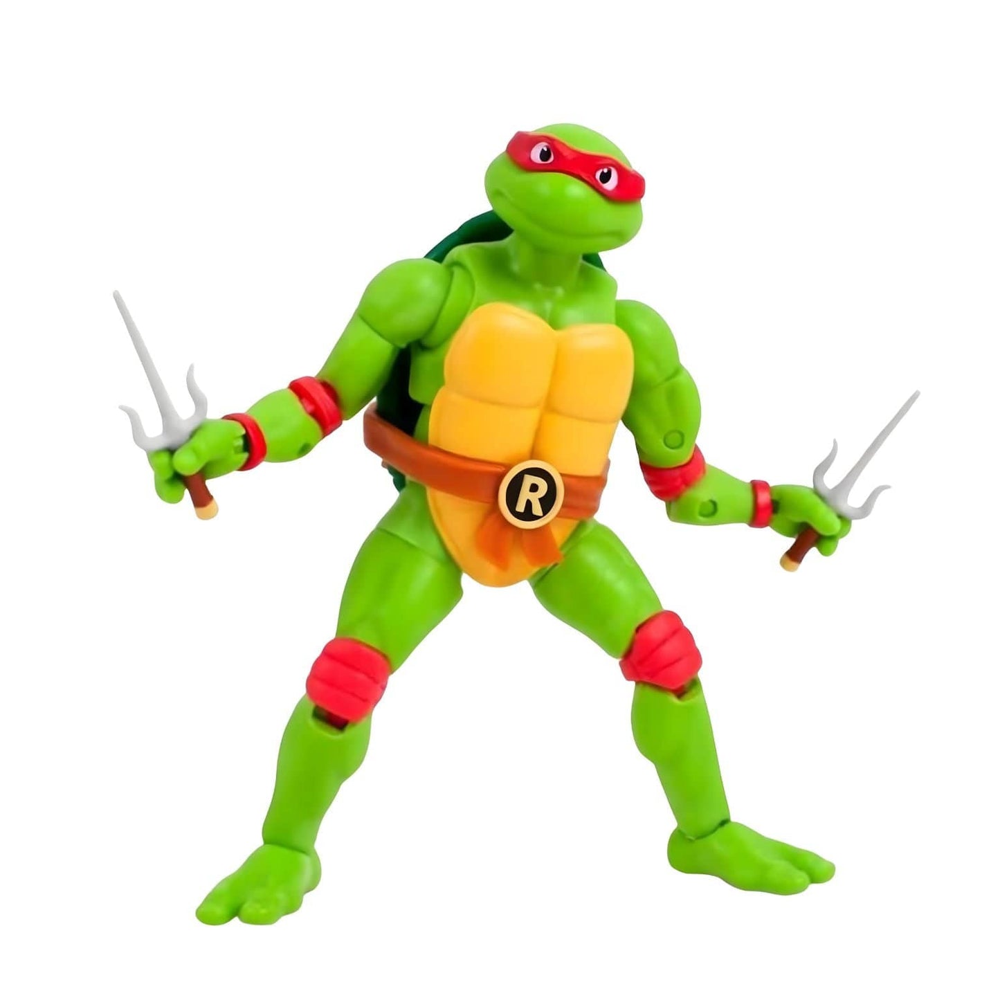 Tartaruga Ninja Mutante Rafael verde com máscara vermelha e acessórios de coleção