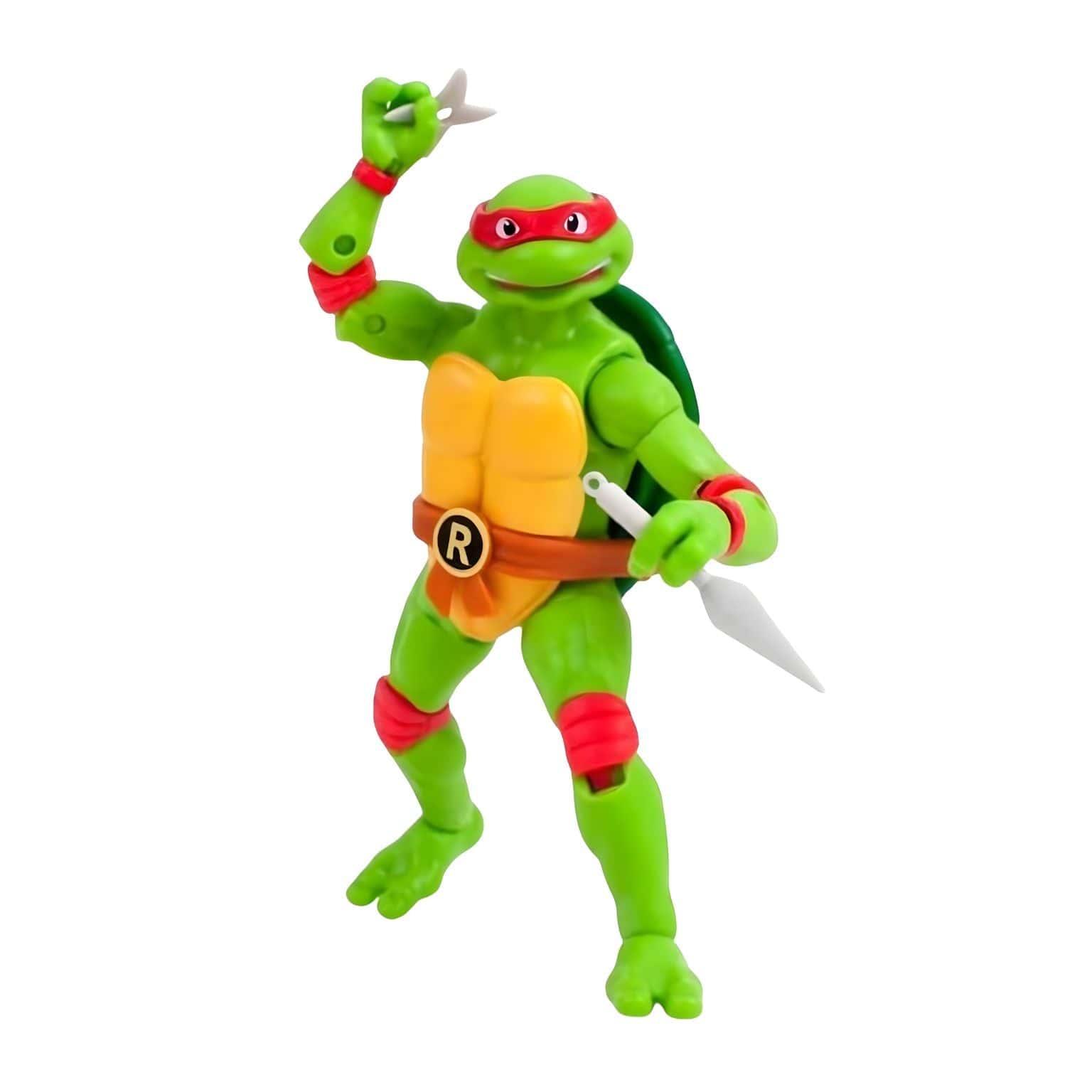 Tartaruga Ninja Mutante Rafael verde com máscara vermelha e acessórios de coleção