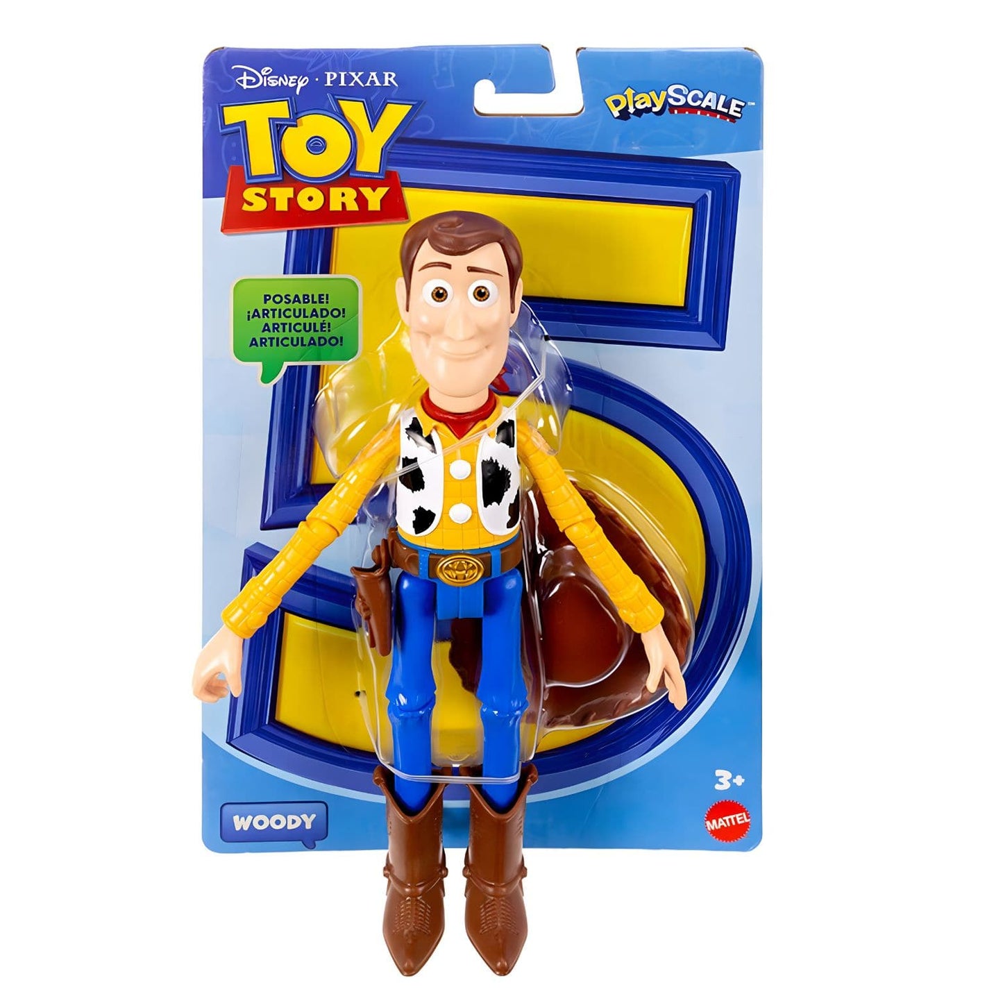 Toy Story Woody figura articulada com chapéu de cowboy e expressão aventureira
