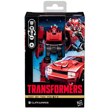 Transformers Age of The Primes Cliffjumper in collectible packaging