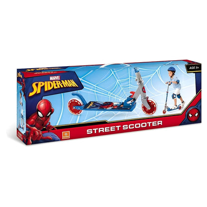 Spider-Man 2-wheel scooter in blue and red with Spider-Man illustration