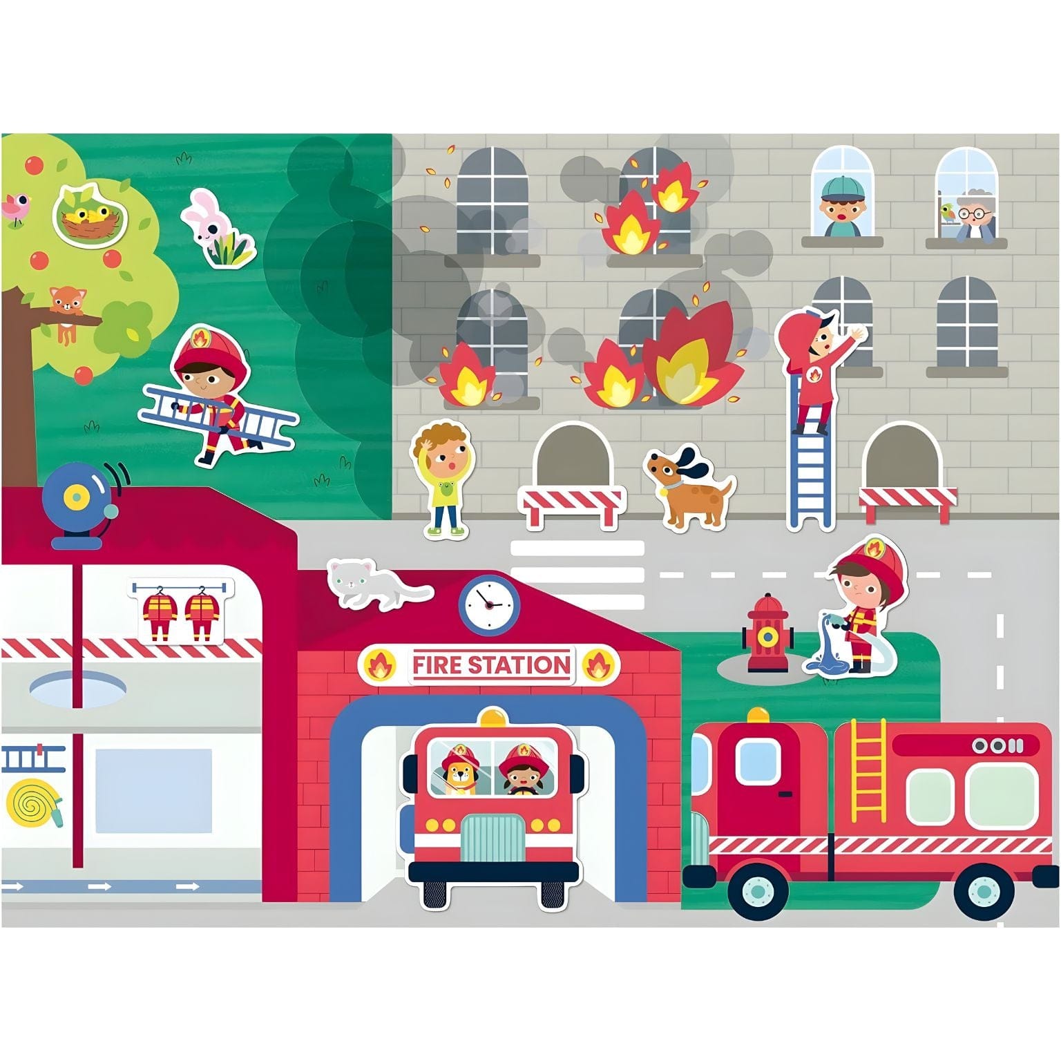 Apresentamos Autocolantes reutilizáveis - Bombeiros com o SKU 921937325 recomendado para + 3 anos