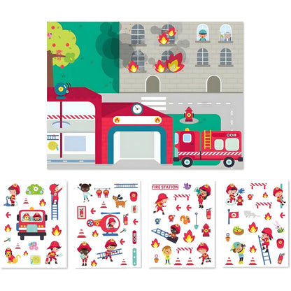 Introducing Reusable Stickers - Firefighters with SKU 921937325 recommended for ages 3+