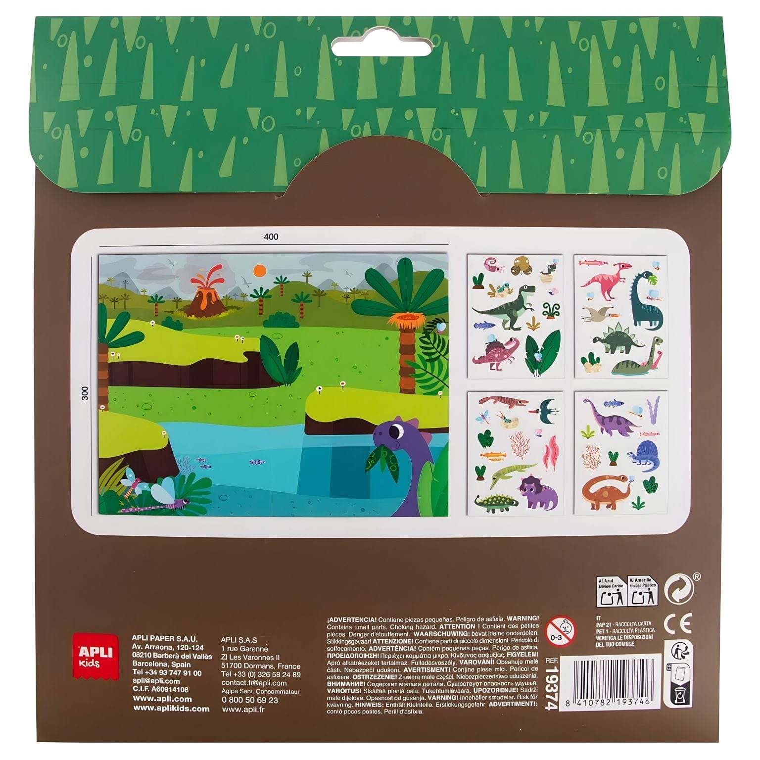 Apresentamos Autocolantes reutilizáveis - Dinossauros com o SKU 921937425 recomendado para + 3 anos