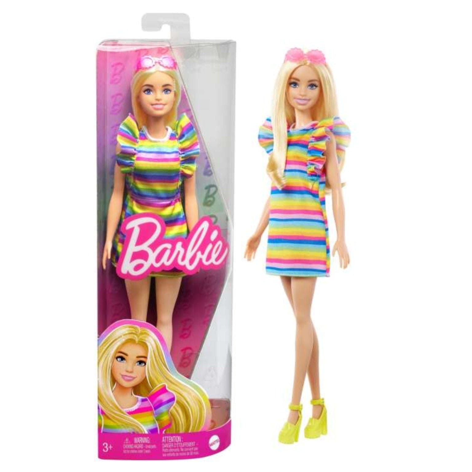 Apresentamos Boneca Barbie com vestido arco-íris com o SKU 851574824 recomendado para + 3 anos