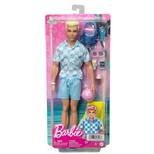 Boneco Ken Dia de Praia na embalagem Barbie
