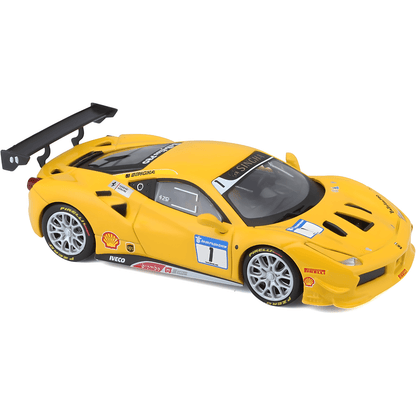 Introducing Ferrari Racing 488 Challenge Yellow 1/43 with SKU 683630624 recommended for ages 14+