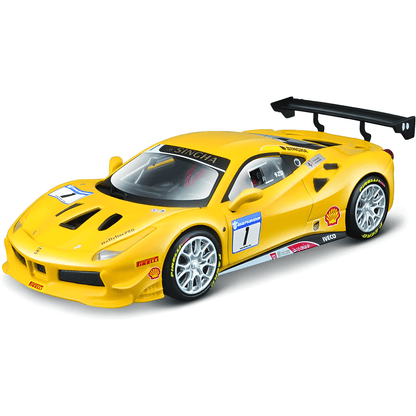 Introducing Ferrari Racing 488 Challenge Yellow 1/43 with SKU 683630624 recommended for ages 14+