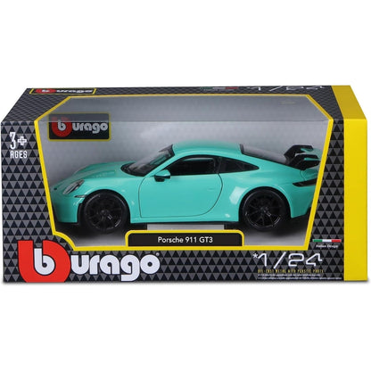 Porsche 911 GT3 2021 Menta verde 1/24 na caixa Bburago