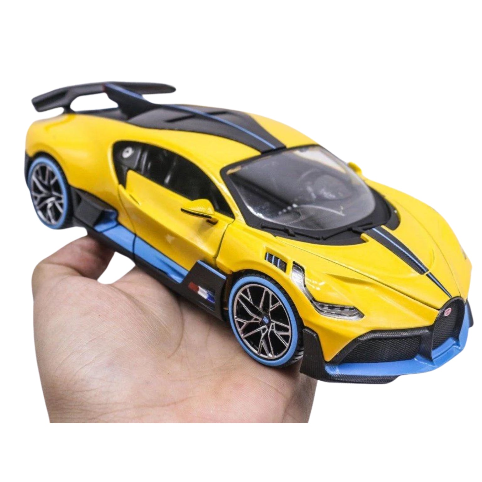 carro de brincar Bugatti Divo amarelo