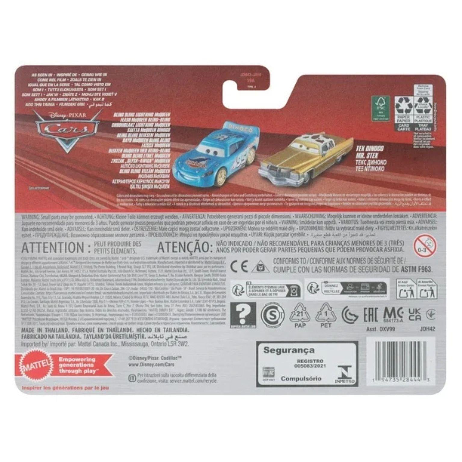 Apresentamos Cars Disney - Bling Bling Lightning McQueen e Tex Dinoco com o SKU 772844425 recomendado para + 3 anos