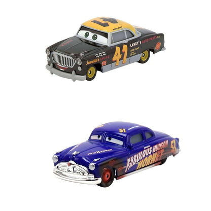 Introducing Disney Cars - Dirt Track Fabulous Hudson Hornet and Clovis Rider with SKU 772845925 recommended for ages 3+