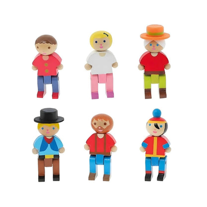 Introducing 6 Wooden Characters Set with SKU 26827225 recommended for ages 3+