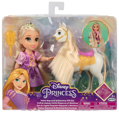Conjunto Princesa Disney Rapunzel e Maximus na embalagem com janela