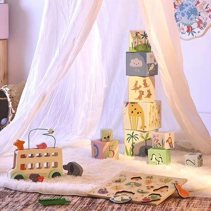 Introducing Stacking Cubes - World Animals with SKU 26710424 recommended for ages 2+