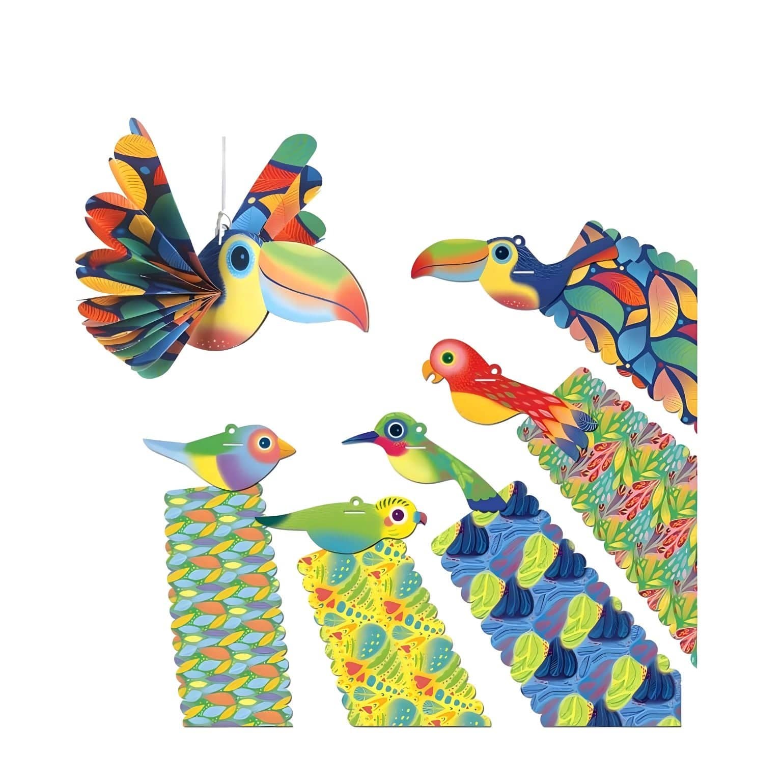 Apresentamos Dobragem em leque - Aves Exóticas com o SKU 711398325 recomendado para + 4 anos