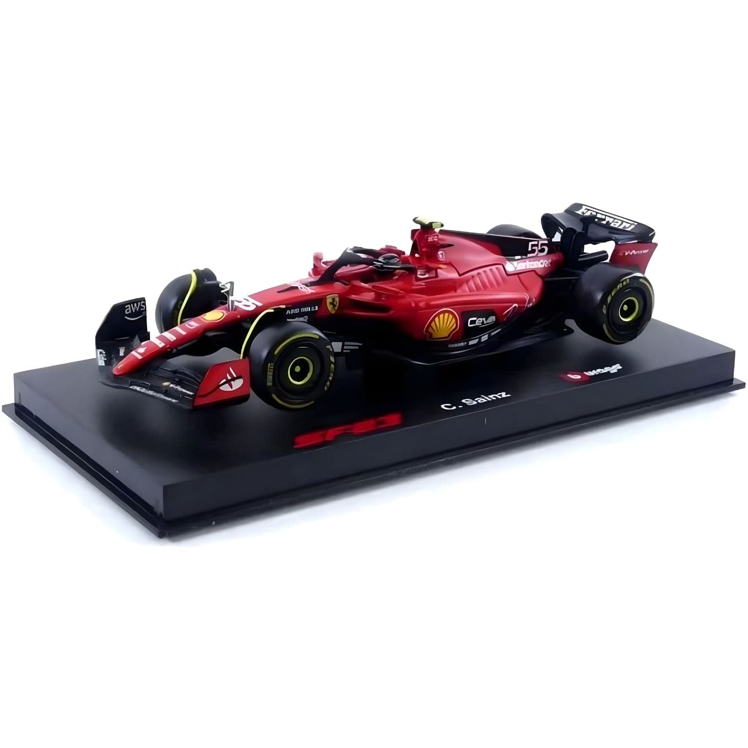 Apresentamos Ferrari SF-23 #55 Carlos Sainz temporada 2023 com o SKU 551485925 recomendado para + 3 anos