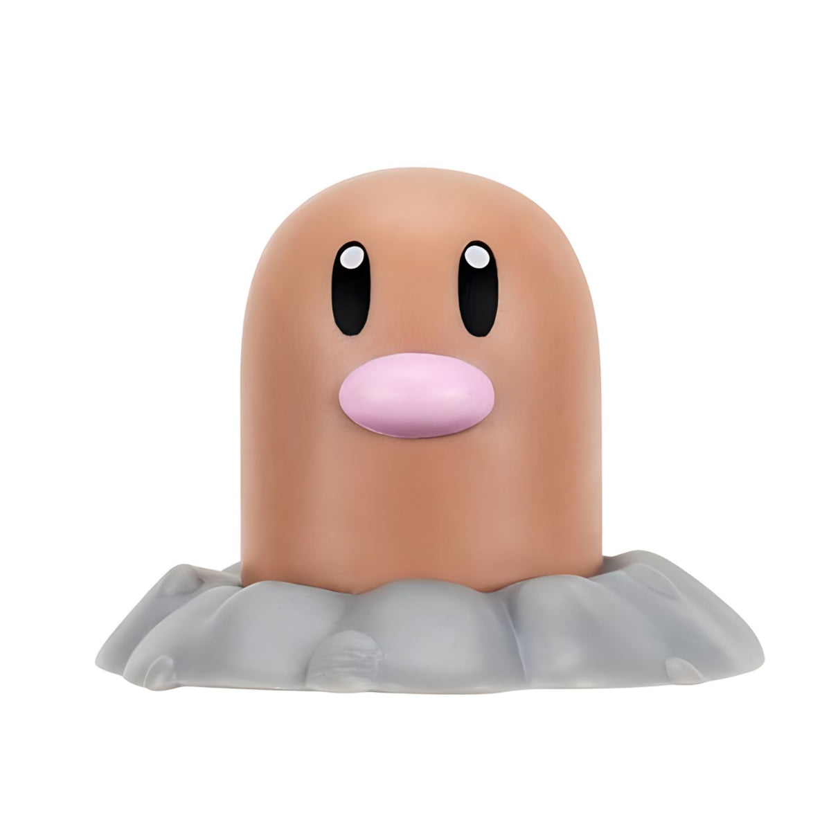 Figuras Pokémon Diglett a emergir do solo e Bulbasaur com bolbo verde