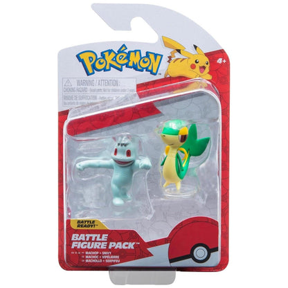 Introducing Pokémon Battle Figures – Machop & Snivy with SKU 23300224 recommended for + 4 years