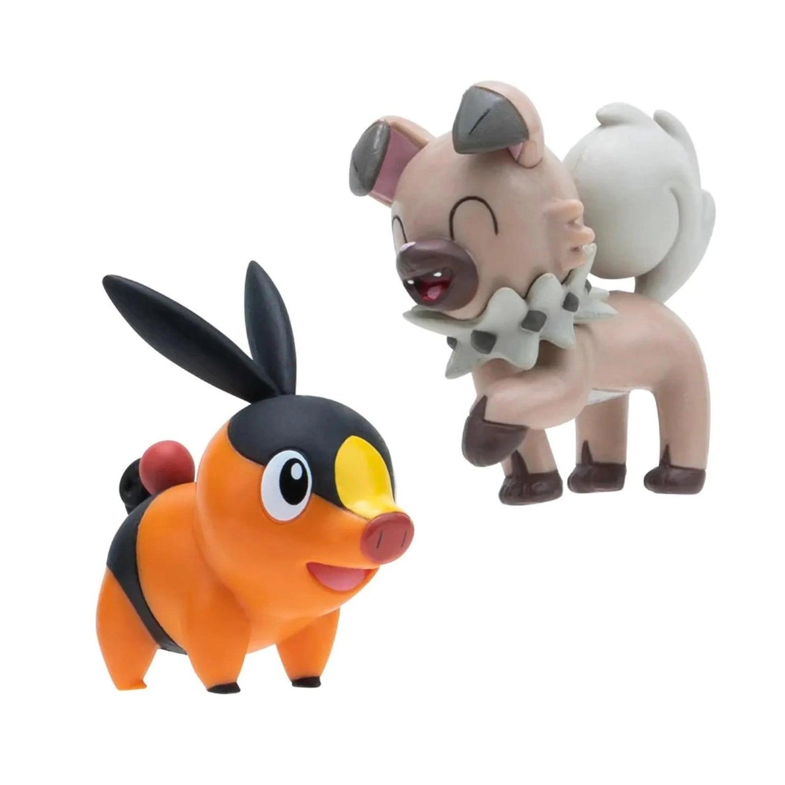 Figuras de Batalha Pokémon - Tepig & Rockruff - Brincatoys