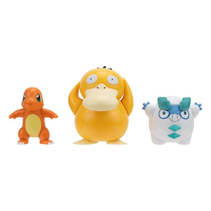 Introducing Pokémon Figures - Charmander, Galarian Darumaka, and Psyduck with SKU 23359824 recommended for + 4 years