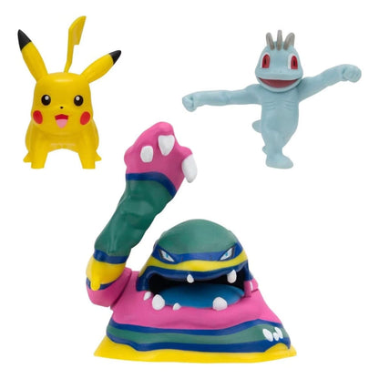 Introducing Pokémon Figures - Machoc, Pikachu, Alolan Grotadmorv with SKU 23359724 recommended for + 4 years