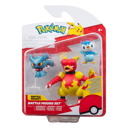 Introducing Pokémon Figures - Piplup, Misdreavus, Magmar with SKU 23360424 recommended for + 4 years
