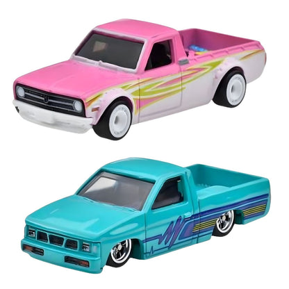 Introducing Hot Wheels Car Culture - 1975 Datsun Sunny Truck (B120) and Custom 93 Nissan Hardbody (D21) with SKU 771845424 recommended for ages 3+