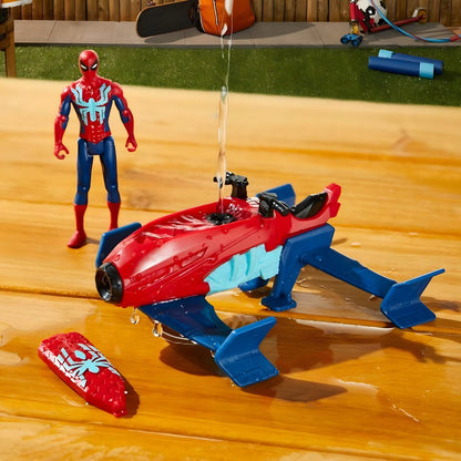 Introducing Spider-Man Water-Shooting Jet with SKU 908967524 recommended for ages 4+