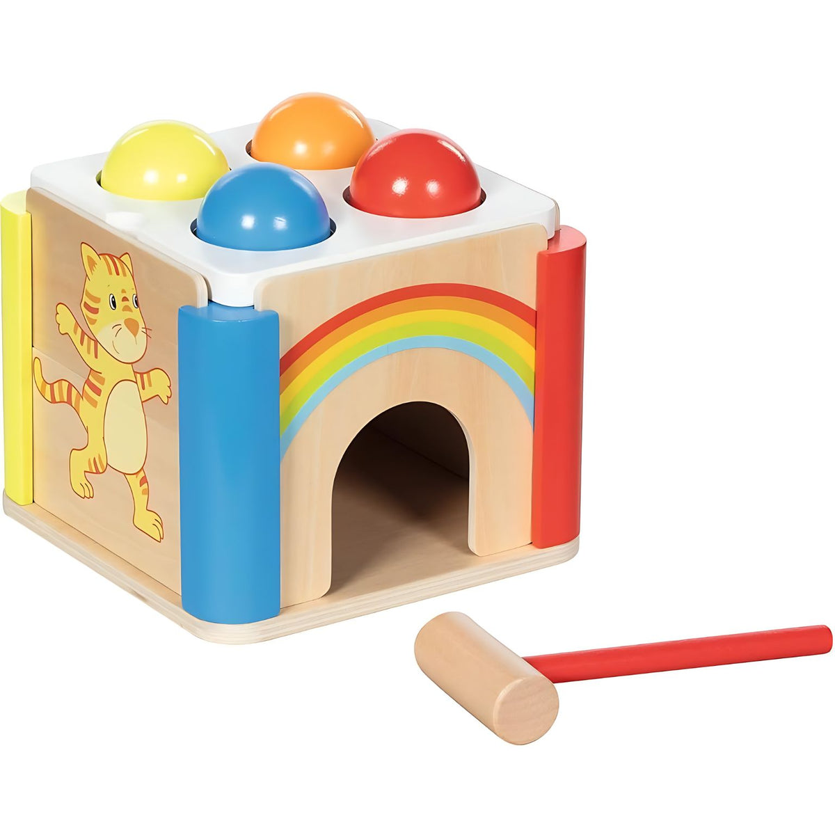Brinquedo de martelo Arco-íris para explorar movimentos e cores