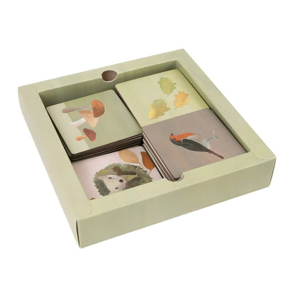Egmont Toys Forest Animals Memory Game illustrated animal and leaf cards