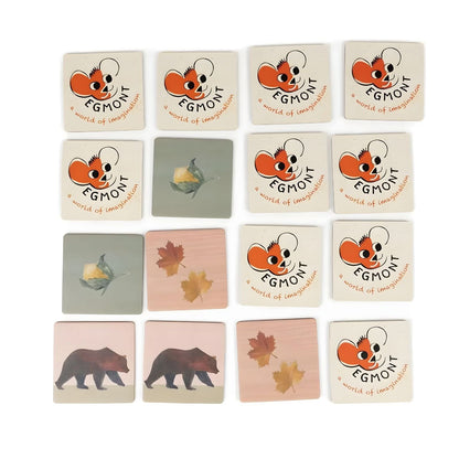 Egmont Toys Forest Animals Memory Game illustrated animal and leaf cards