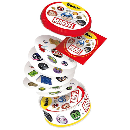 Introducing Dobble Marvel Find the Pair! Game with SKU 31039725 recommended for ages 6+