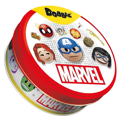 Introducing Dobble Marvel Find the Pair! Game with SKU 31039725 recommended for ages 6+