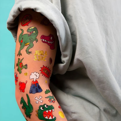 Introducing Kids Dinosaur Tattoo Kit with SKU 590303624 recommended for ages 3+