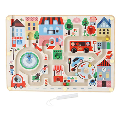Introducing Magnetic Wooden Maze - My City with SKU 26762825 recommended for ages 2+