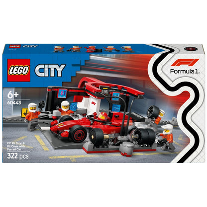 Introducing Lego City F1 Pit Stop and Pit Crew with Ferrari Car with SKU 666044325 recommended for + 6 years