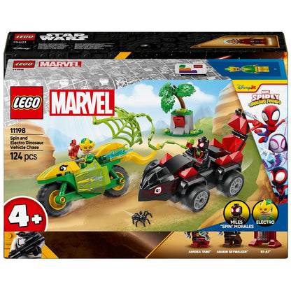 Introducing Lego Marvel - Spin and Electro – Dinosaur Vehicle Chase with SKU 661119825 recommended for ages 4+
