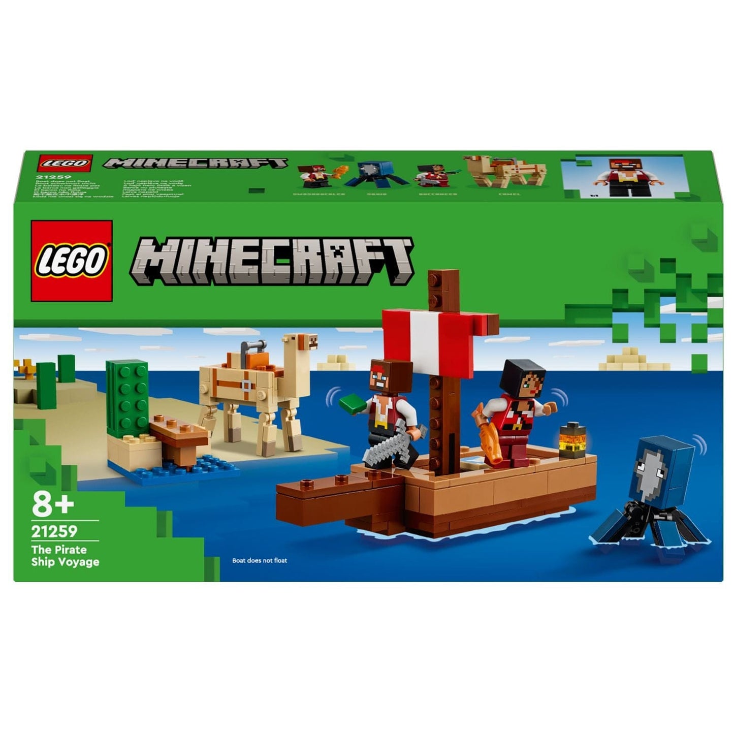 Apresentamos Lego Minecraft - A Viagem do Barco Pirata com o SKU 662125924 recomendado para + 8 anos
