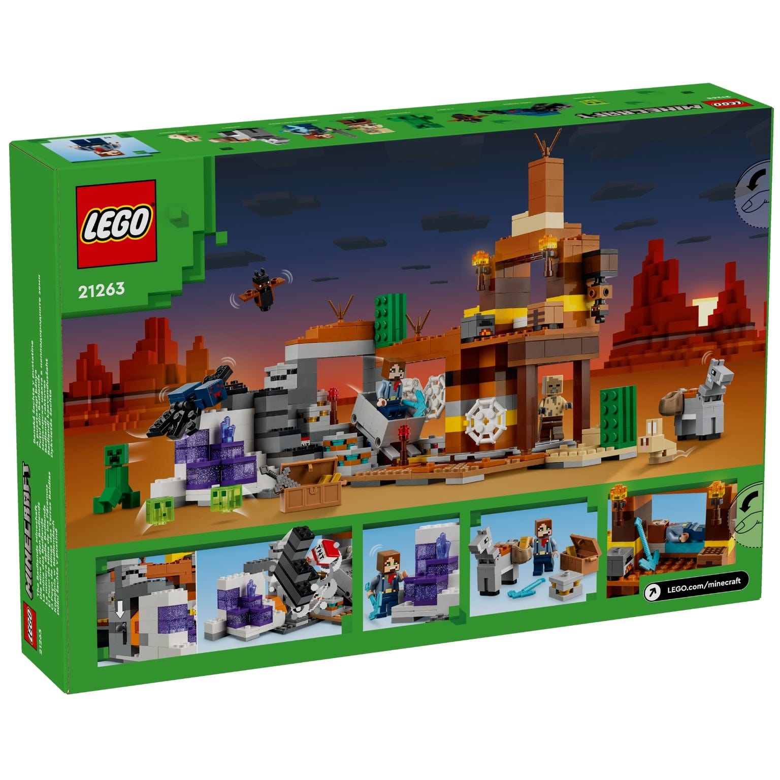 Apresentamos Lego Minecraft - O Poço de Minas das Terras Baldias com o SKU 662126324 recomendado para + 8 anos