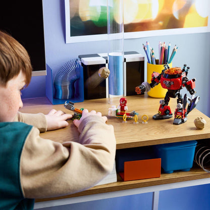 Introducing Lego Sonic - Knuckles vs. Dr. Eggman's Egg Crusher Robot with SKU 667700525 recommended for ages 8+