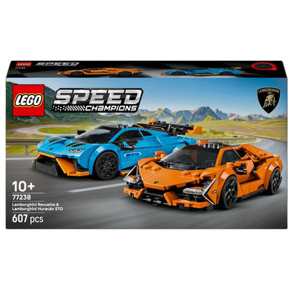 Introducing Lego Speed Champions - Lamborghini Revuelto and Huracán STO with SKU 667723825 recommended for ages 10+