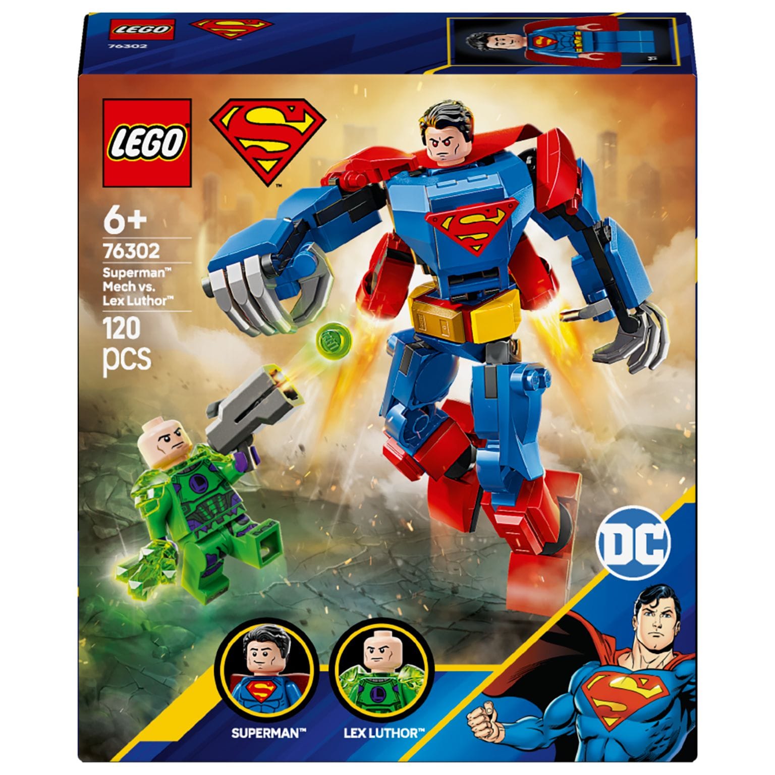 Apresentamos Lego Super Heroes Robô do Superman contra Lex Luthor com o SKU 667630225 recomendado para + 6 anos