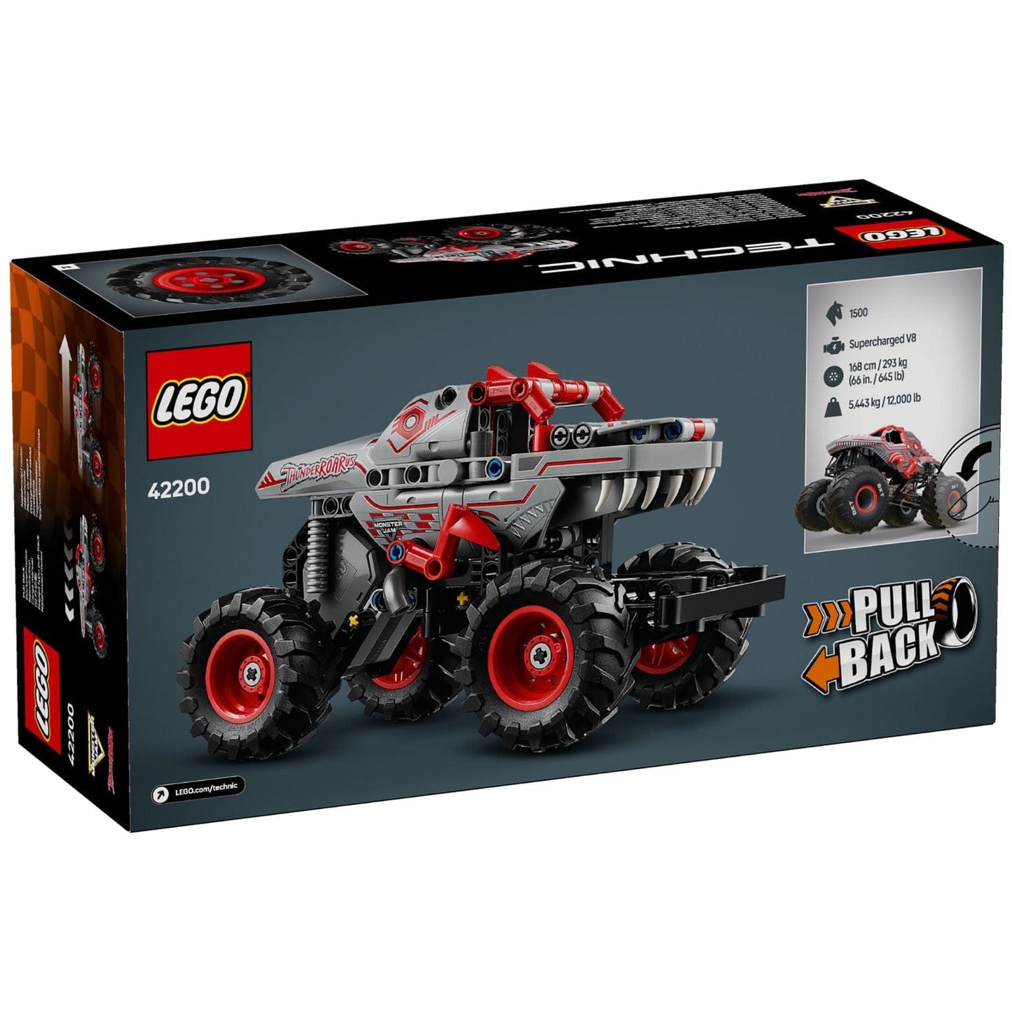 Apresentamos Lego Technic - Pull-Back Monster Jam™ ThunderROARus com o SKU 664220025 recomendado para + 7 anos